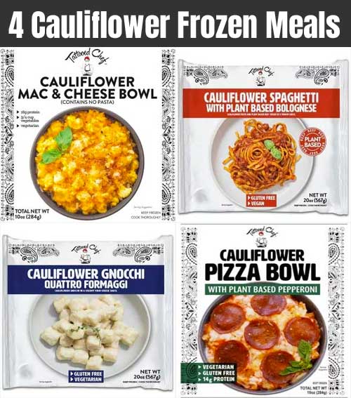 4 Healthy, Low Carb Cauliflower Frozen Meals from Tattooed Chef