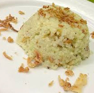 Scoop of Cauliflower Rice on Plate