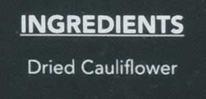 Dried Cauliflower Ingredients